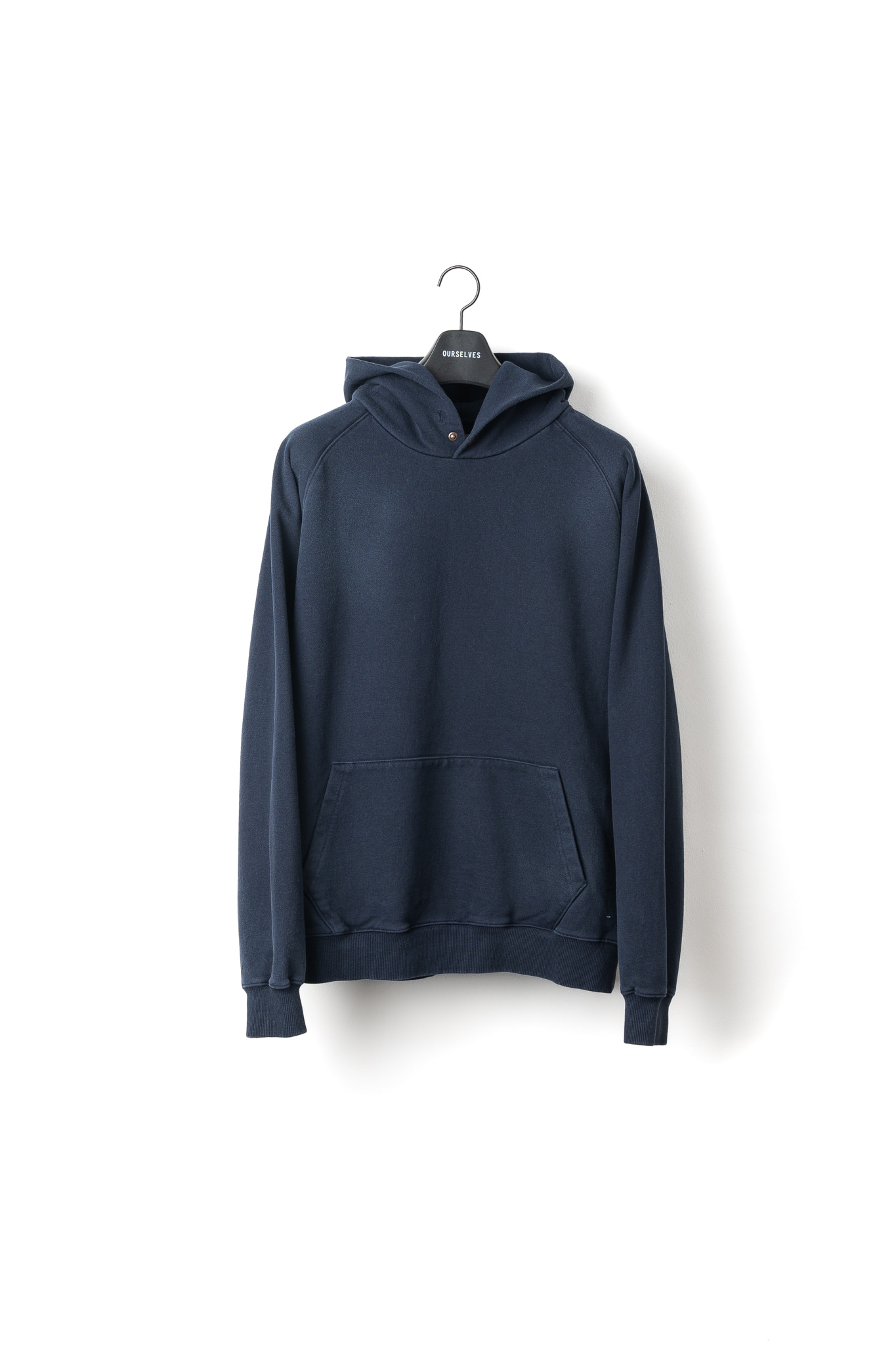 Washed Cotton Hooded Sweat - Navy
