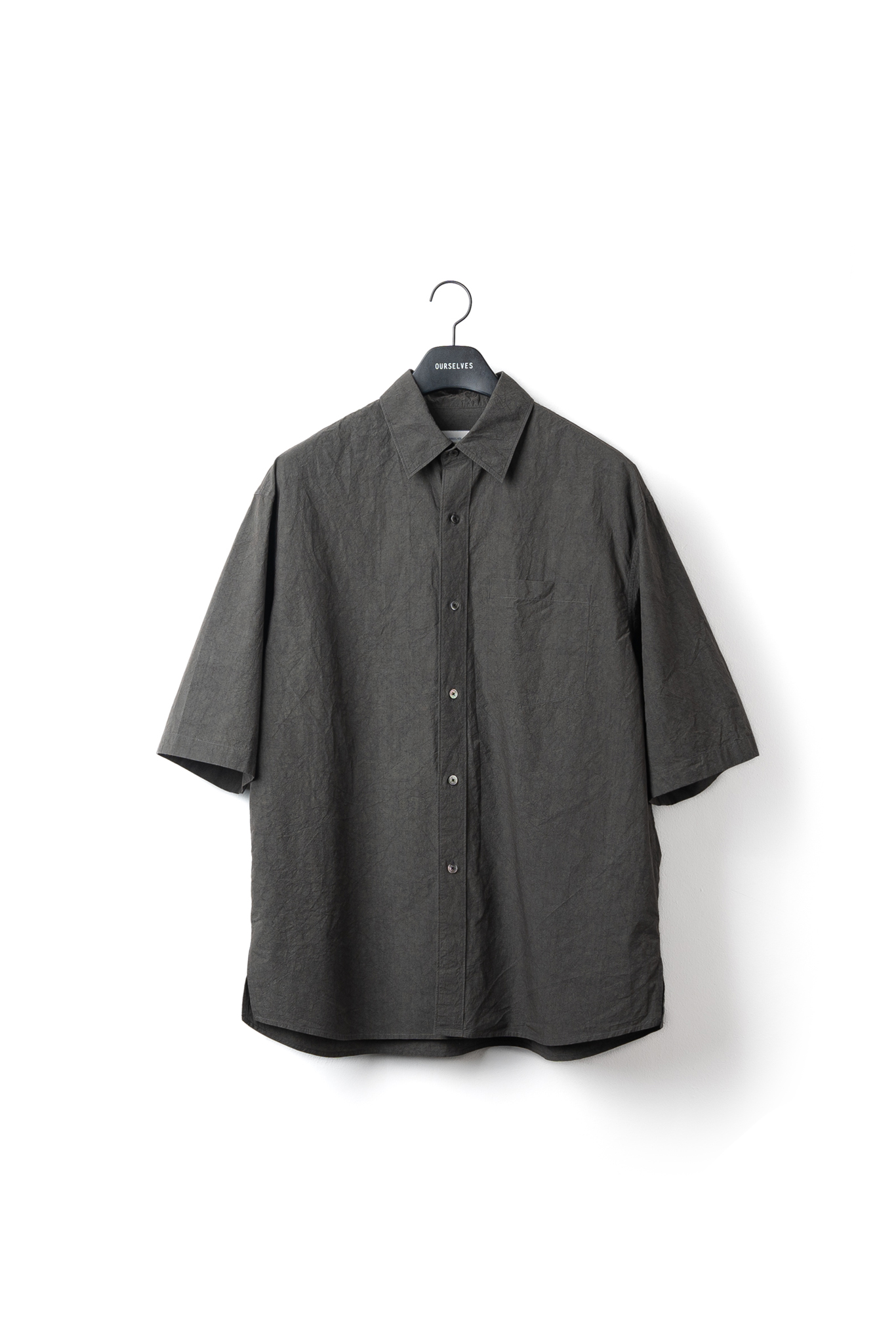 Texture Typewriter Relaxed Half Shirts - Charcoal