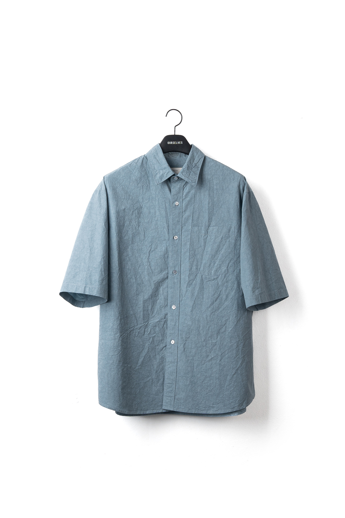 Texture Typewriter Relaxed Half Shirts - Blue