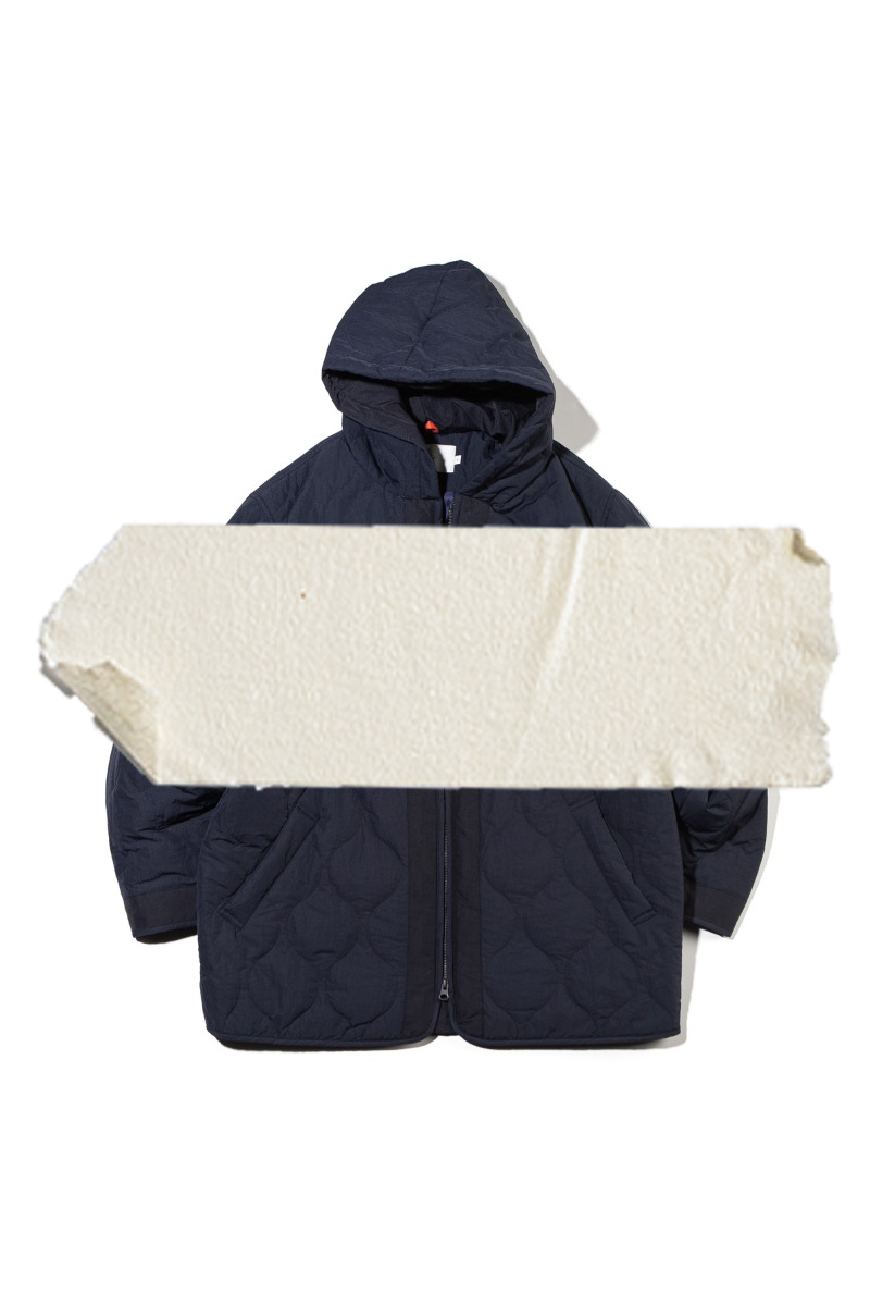 HOODED QUILTING JACKET (Navy)