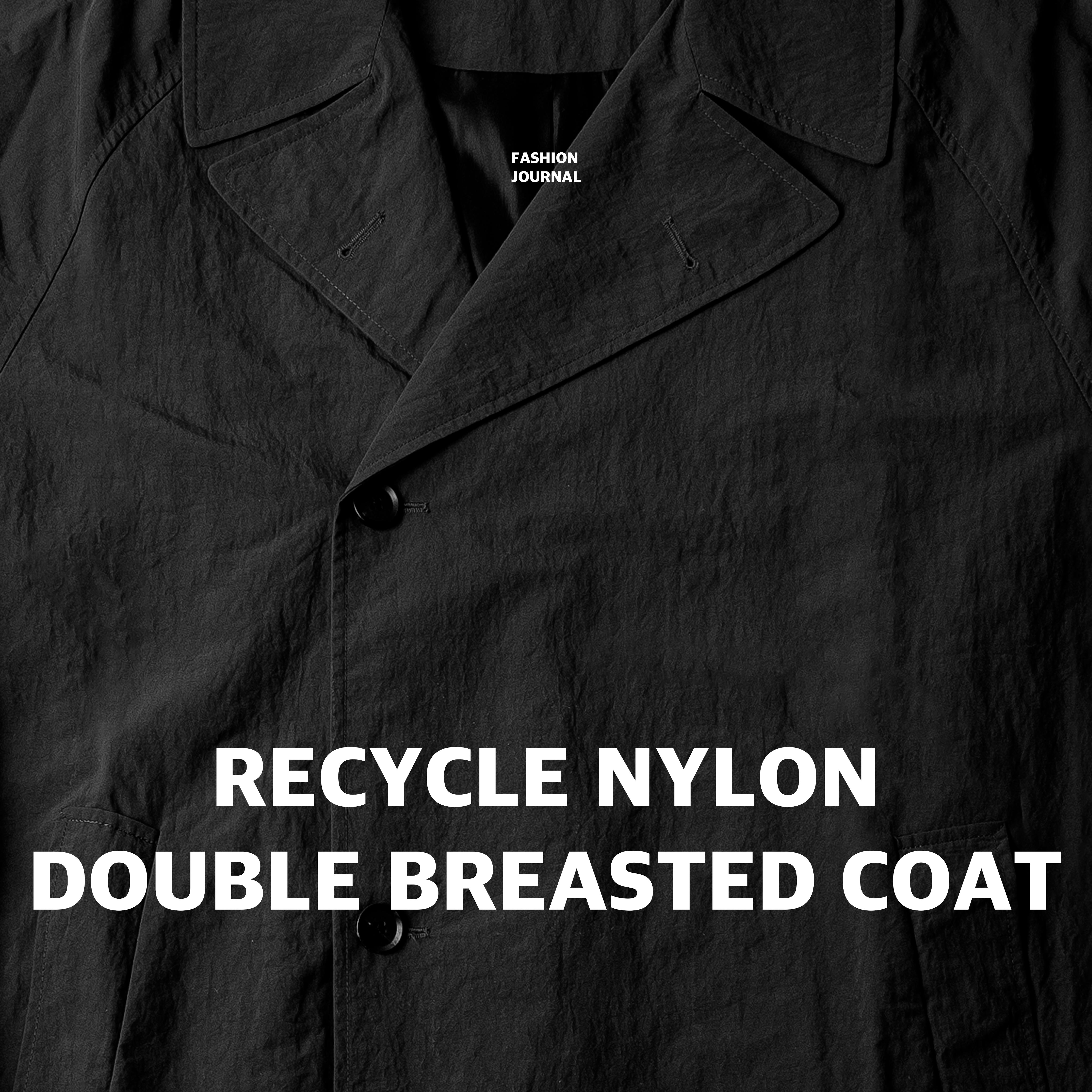 RECYCLE NYLON DOUBLE BREASTED COAT