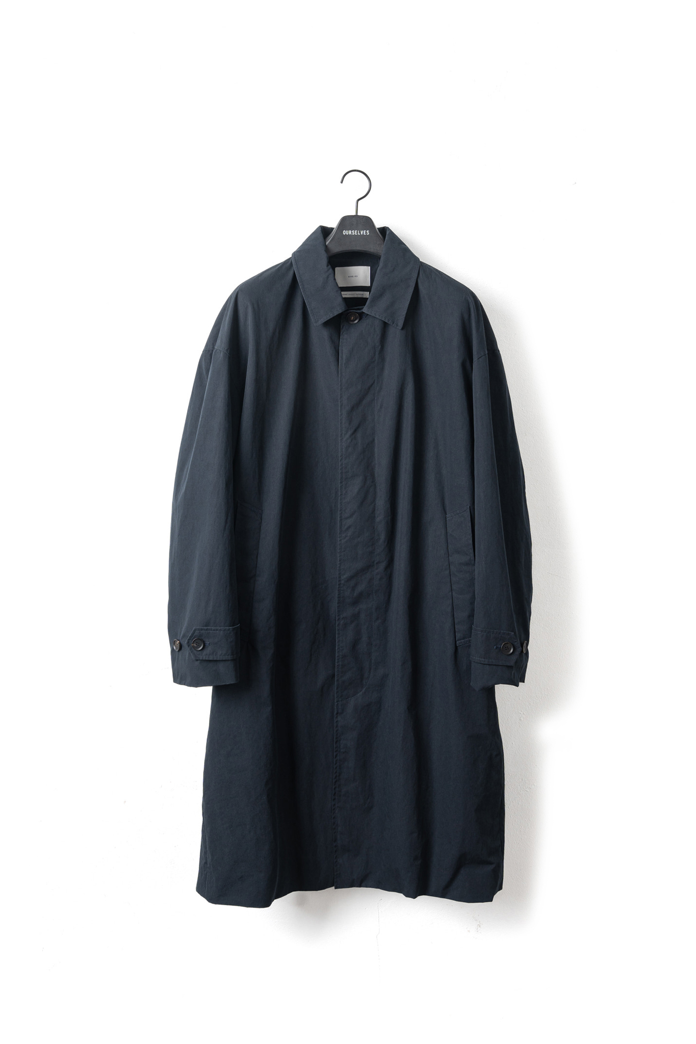 High Density Weather Cloth Mac Coat - Dark Navy